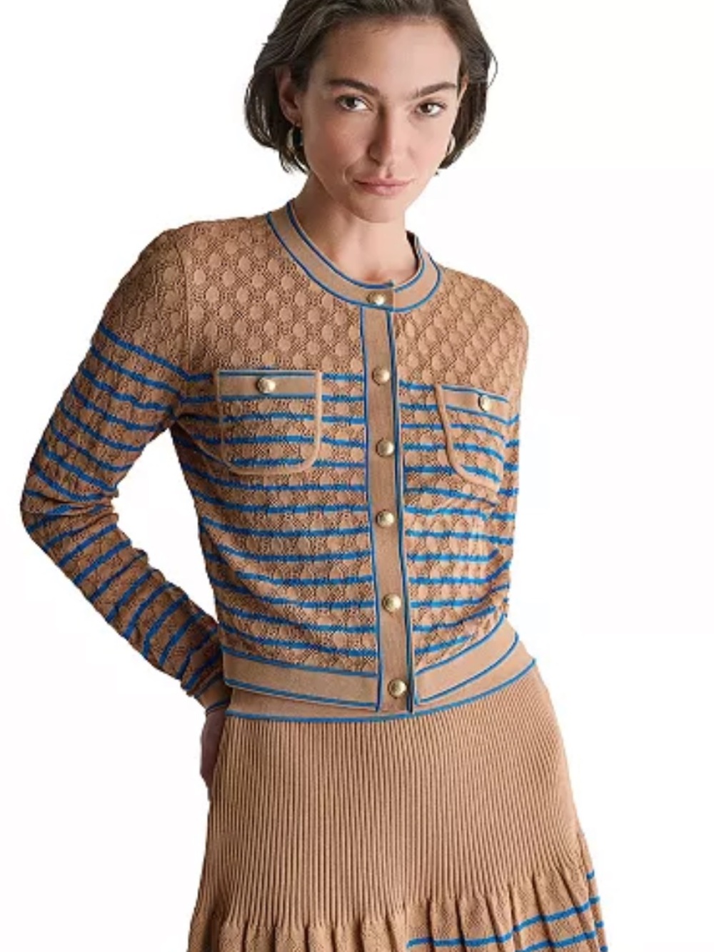 NWT BCBG Crewneck Button Front Cardigan Sz S